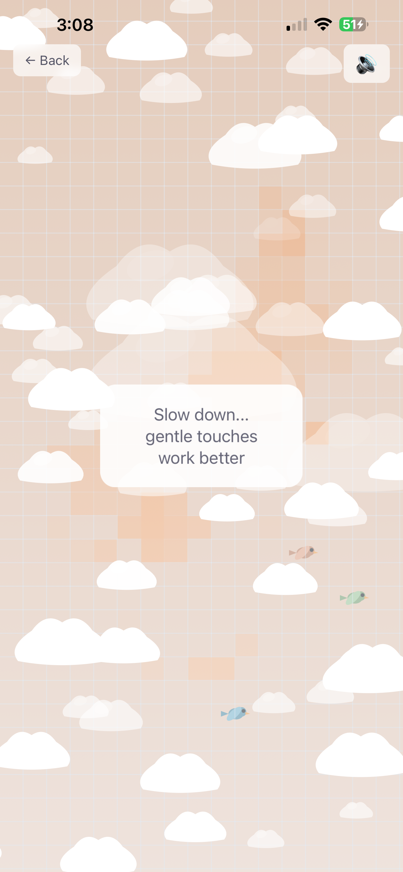 Calm mode with gentle reminder message